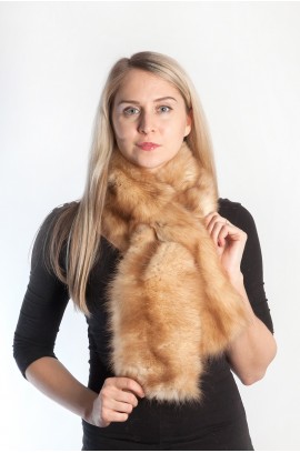Golden sable fur scarf